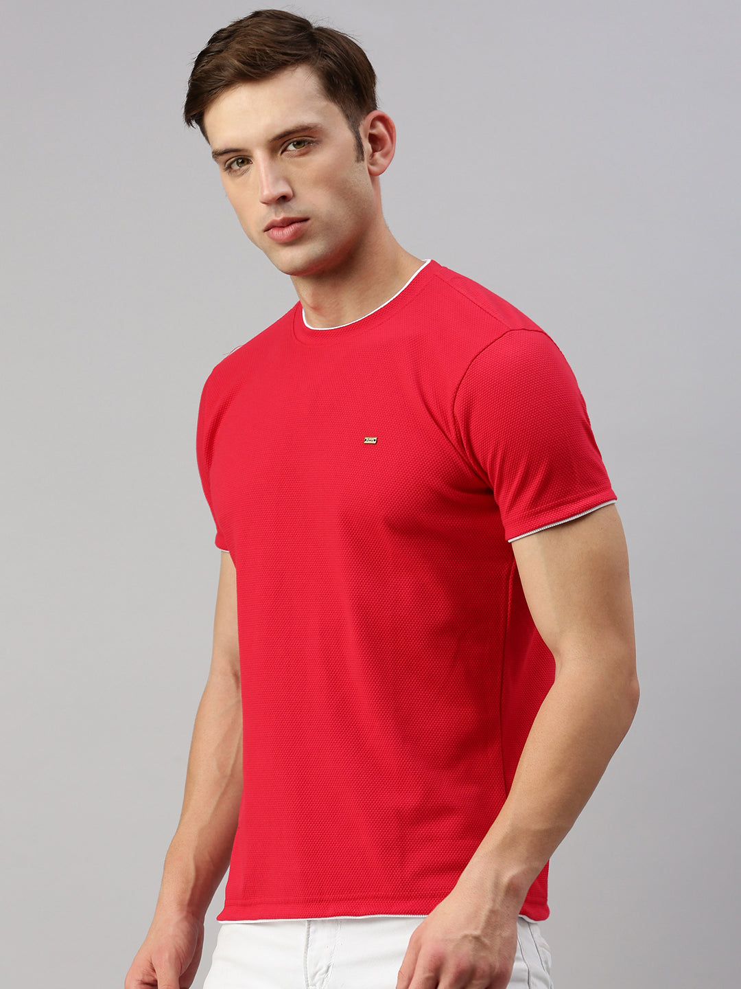 Round Neck Knitted Casual T-shirt