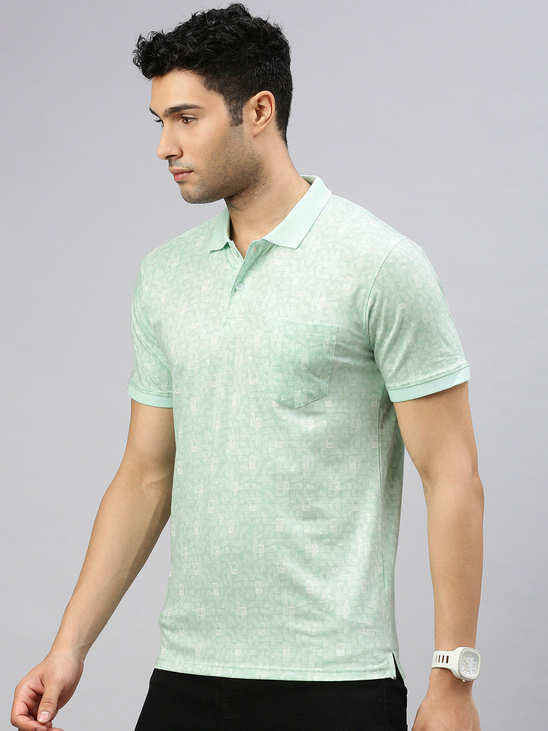 Mercerized Geometric Polo