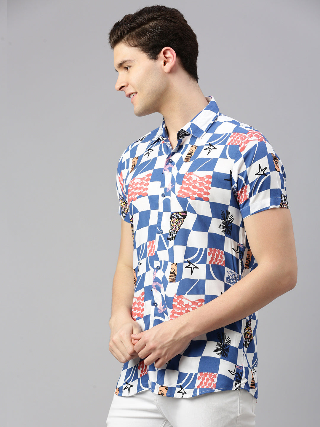 Relaxed Fit Geometric Printed Casual Shirt