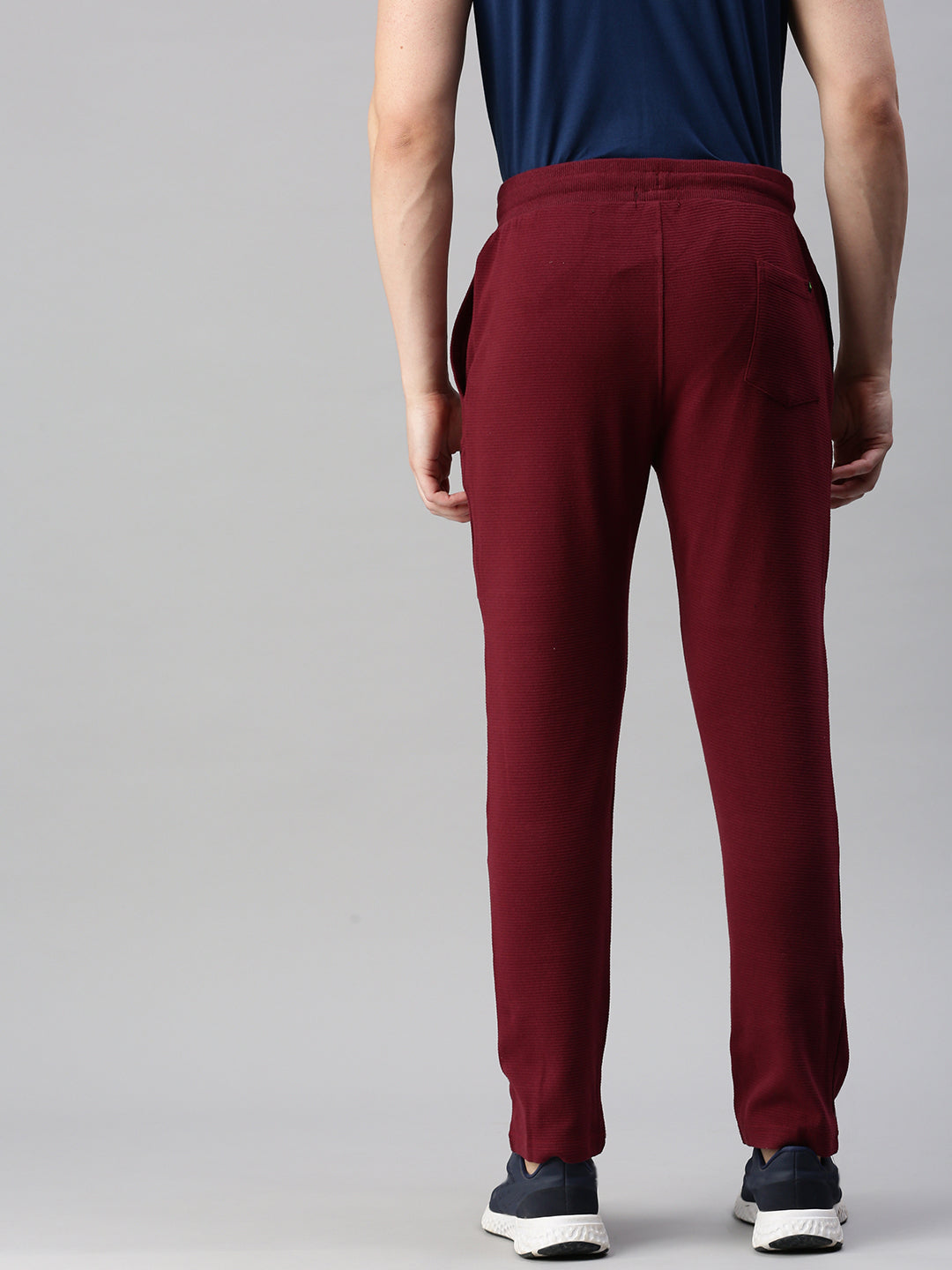 Solid Cotton Regular-Fit Track Pants Maroon