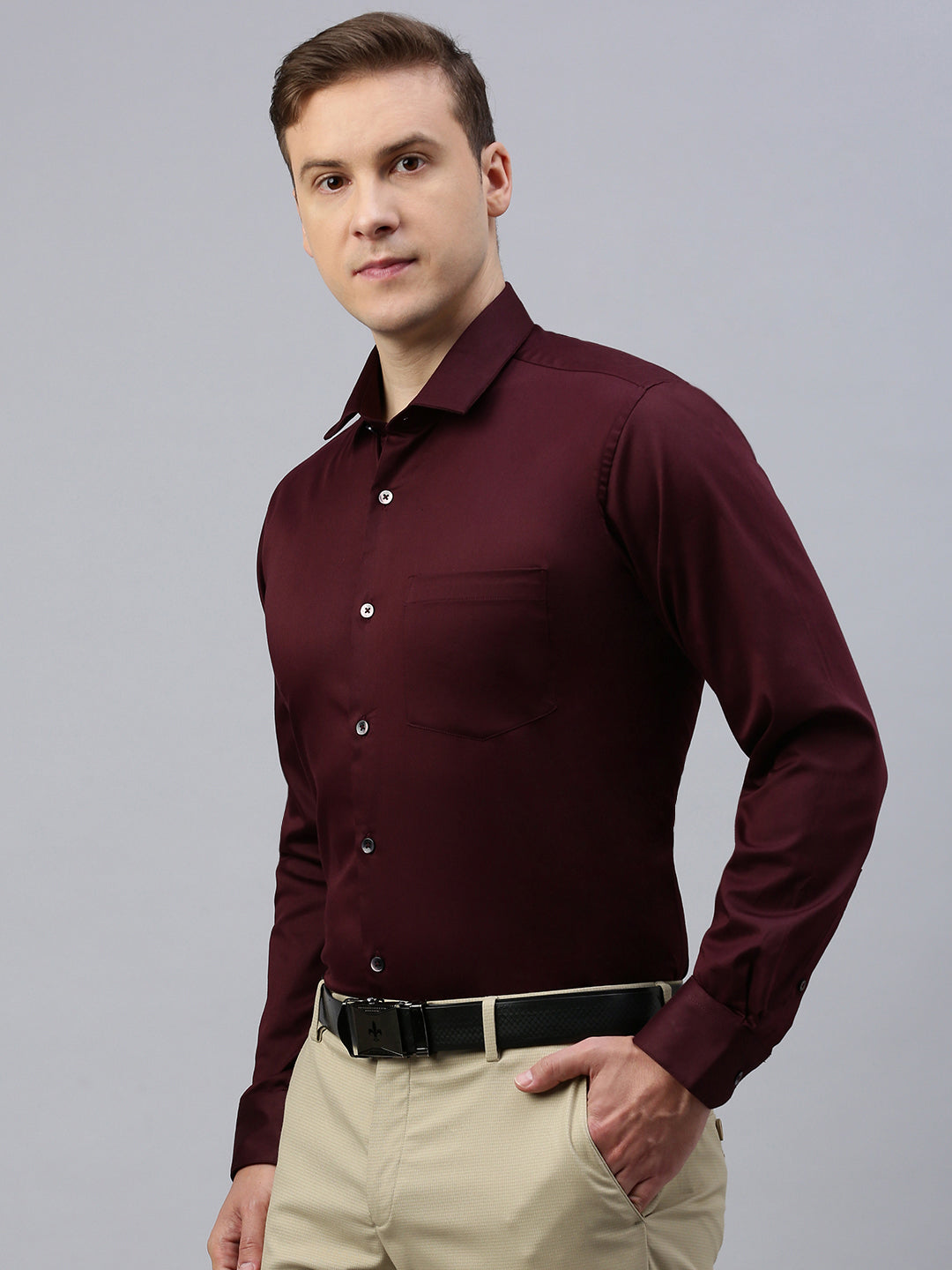 Solid Wine Berry Shirt