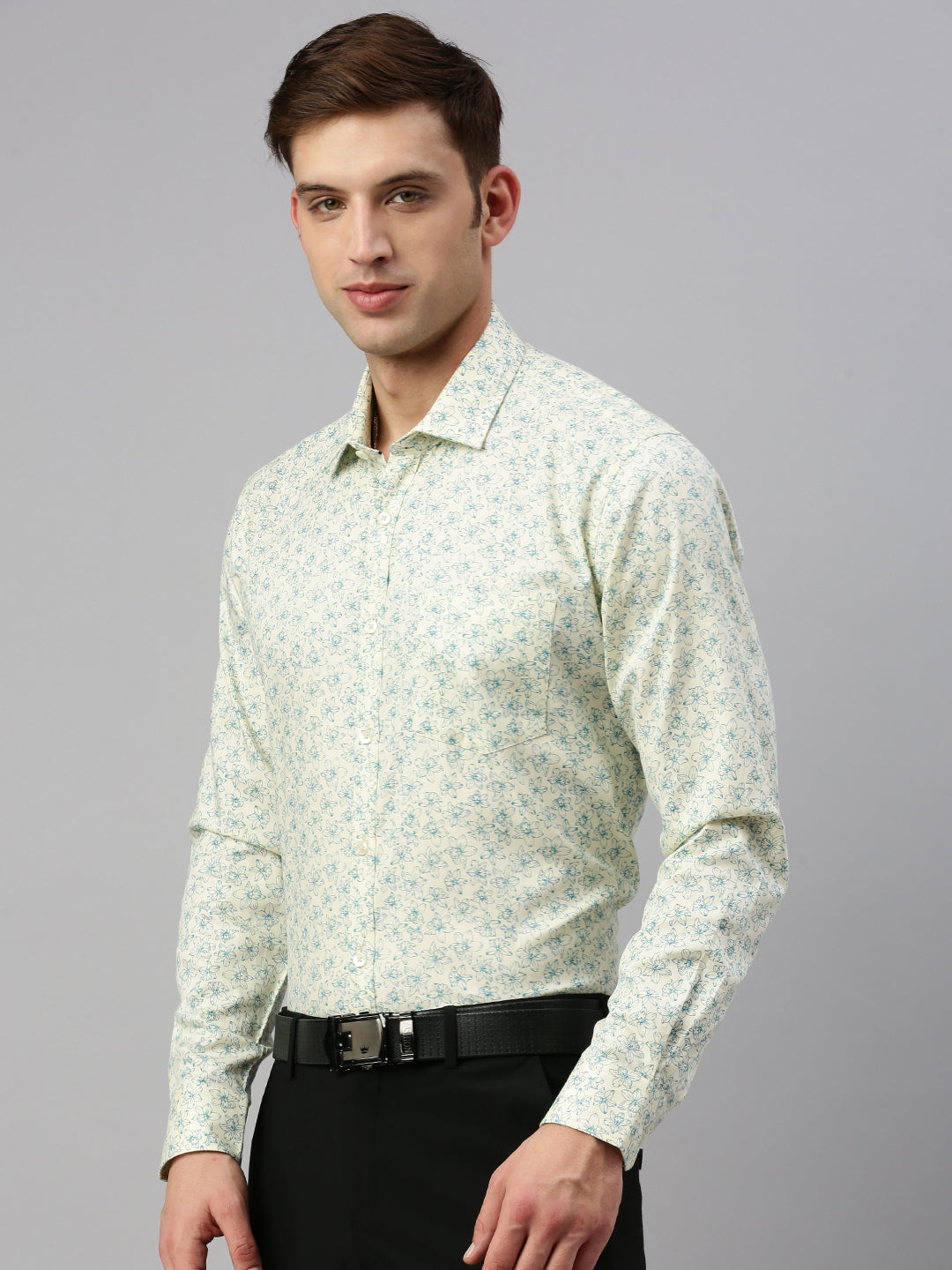 Floral Printed Cotton Formal Shirt