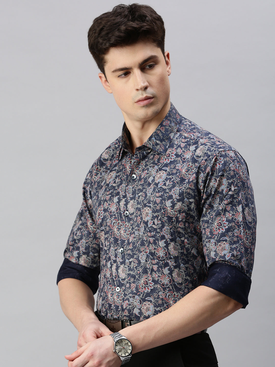 Floral Printed Cotton Formal Shirt