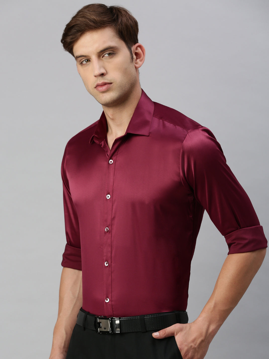 Standard Opaque Formal Shirt Maroon