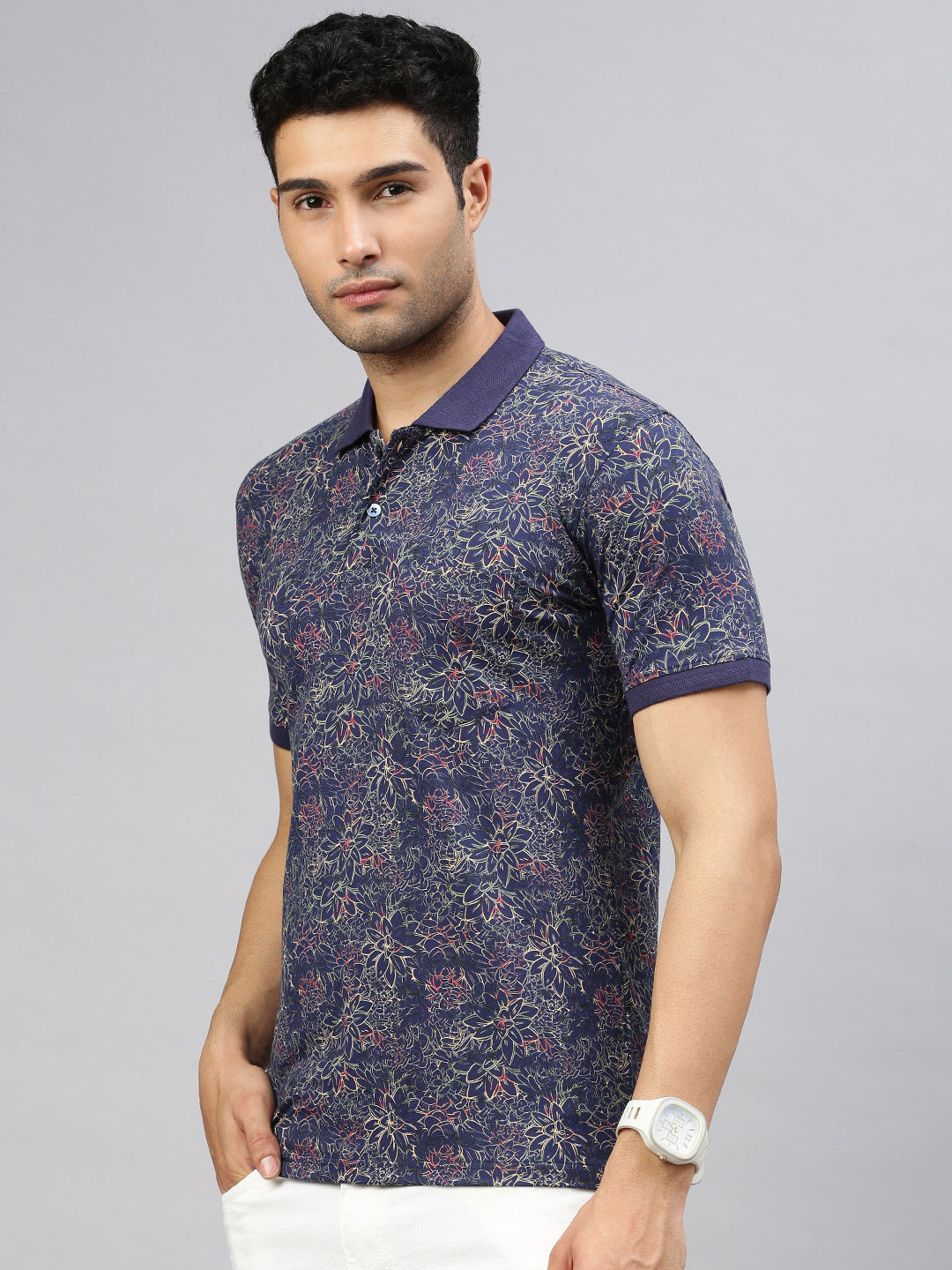 Mercerised Floral Polo