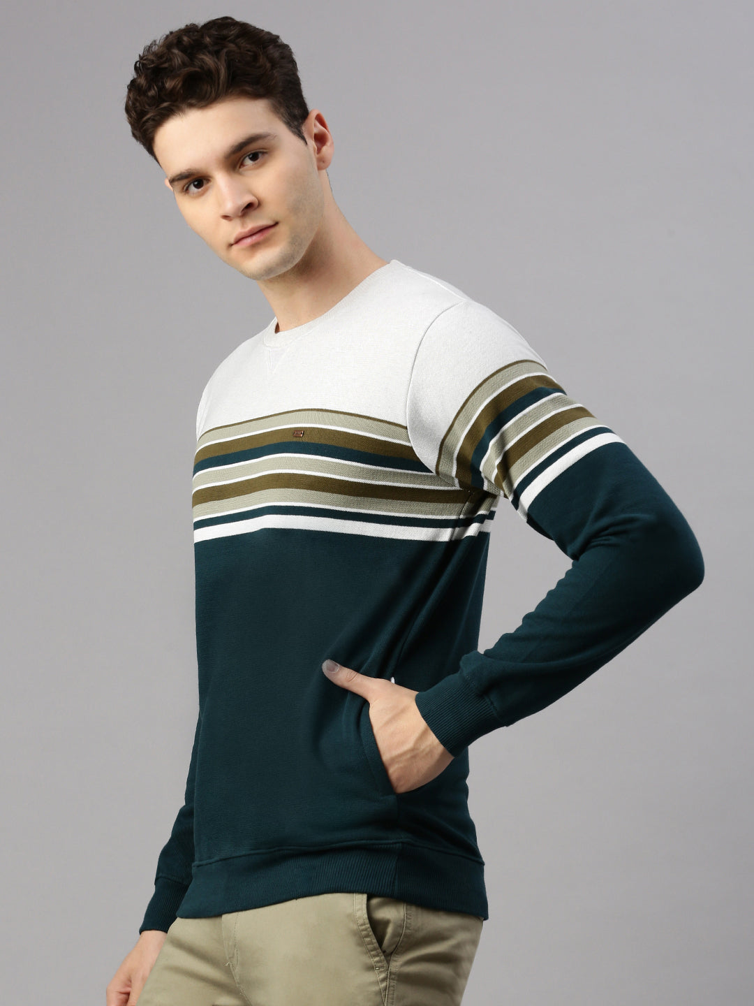 Green Stripes Sweatshirt