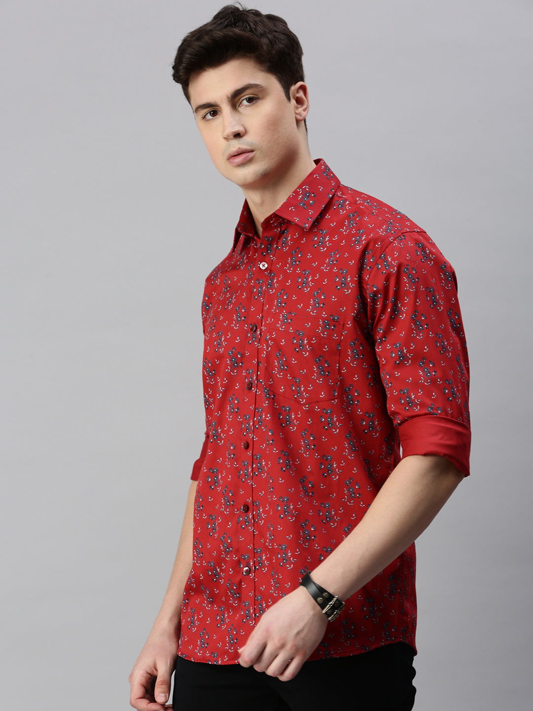 Floral Printed Cotton Casual Shirt