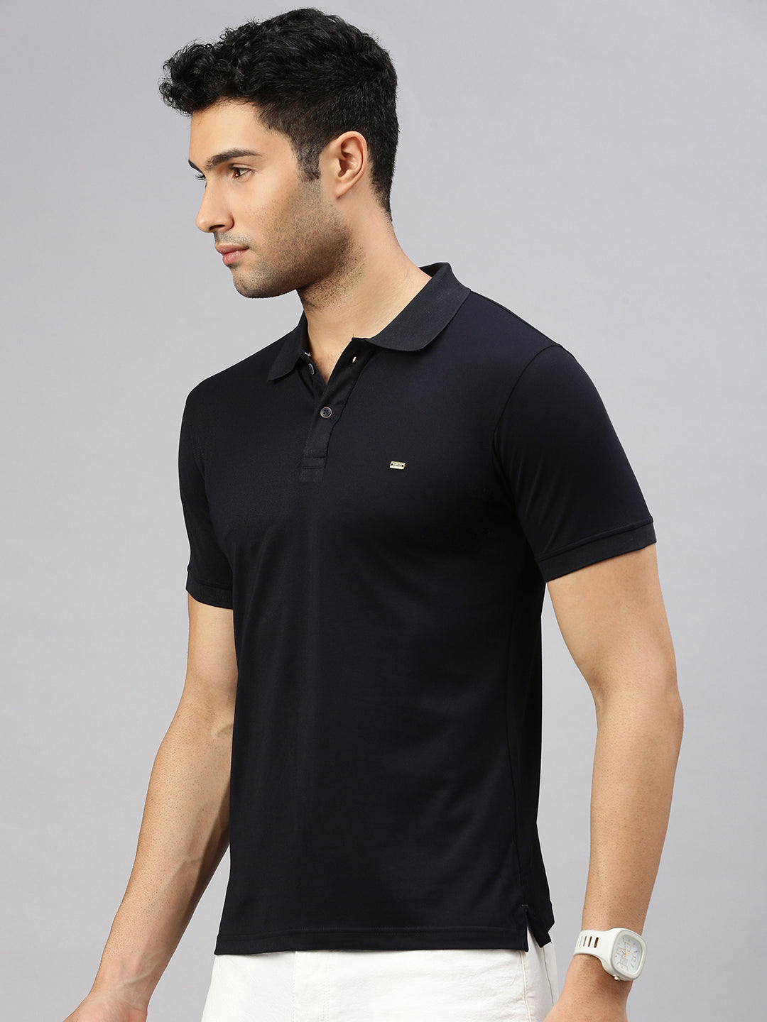 Solid Black Essential Polo