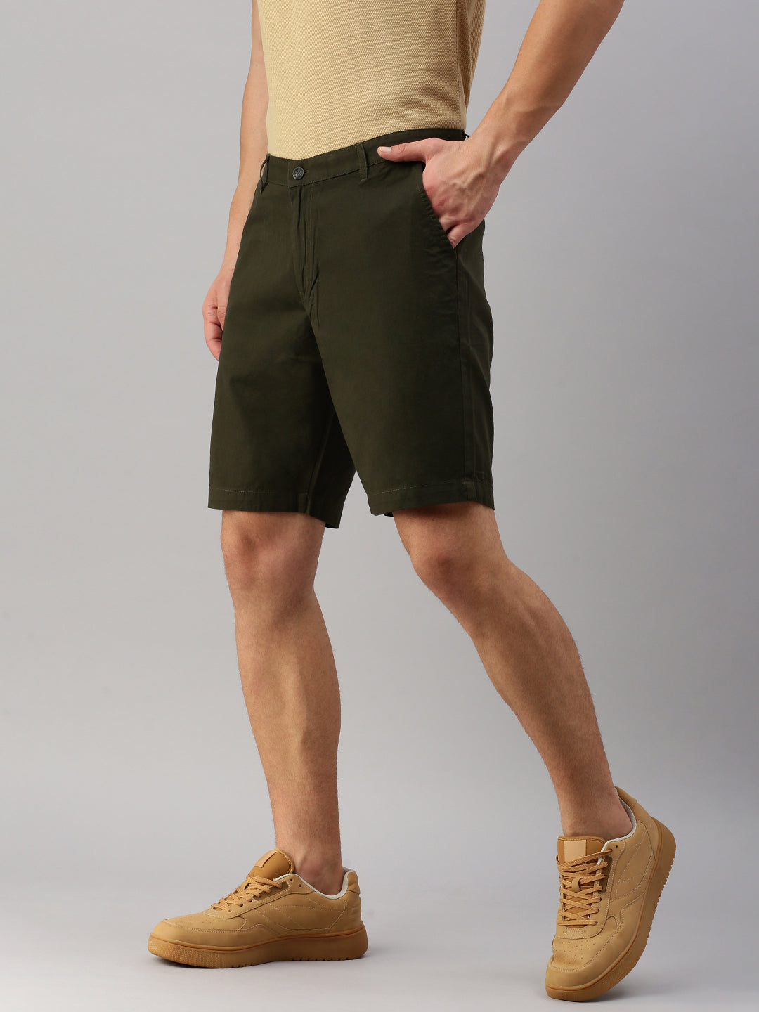 Men Mid-Rise Cotton Shorts