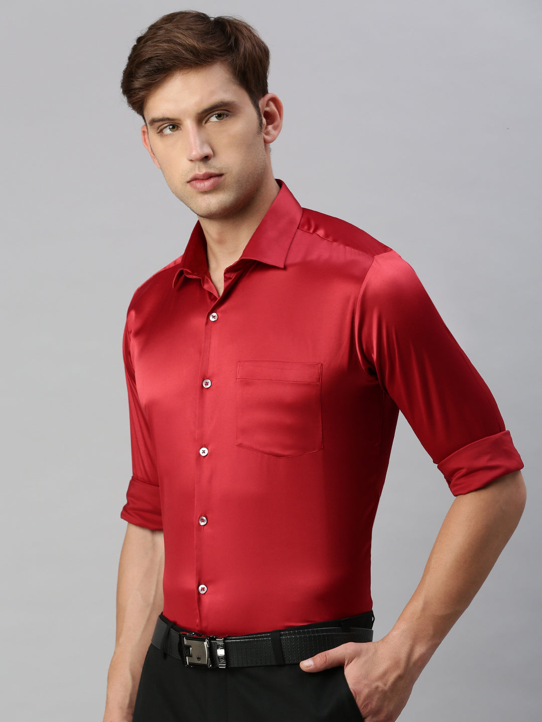 Standard Opaque Formal Shirt Red