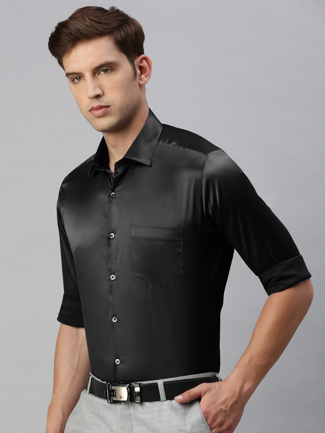 Standard Opaque Formal Shirt Black