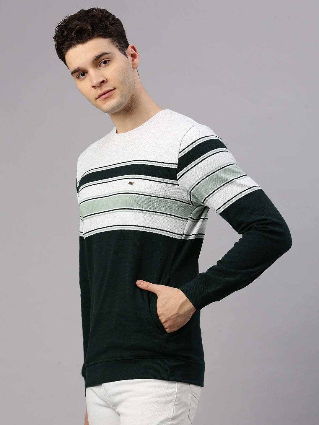 Green Stripes Sweatshirt