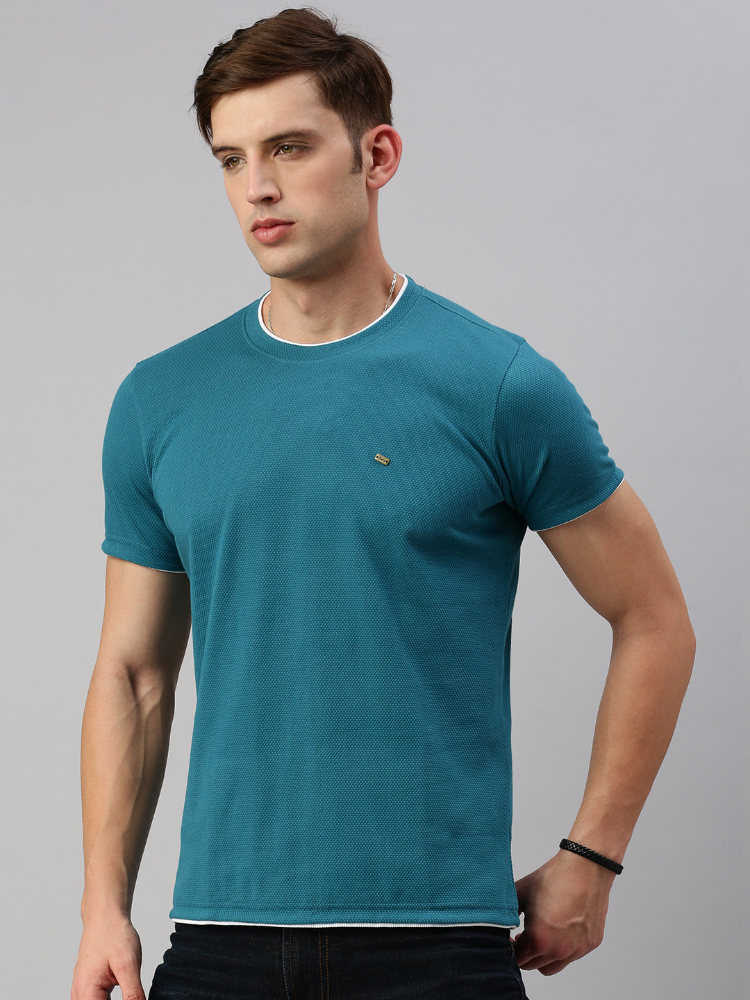 Round Neck Knitted Casual T-shirt