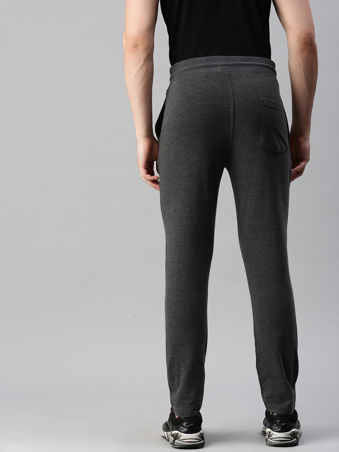 Men Solid Grey Track Pants