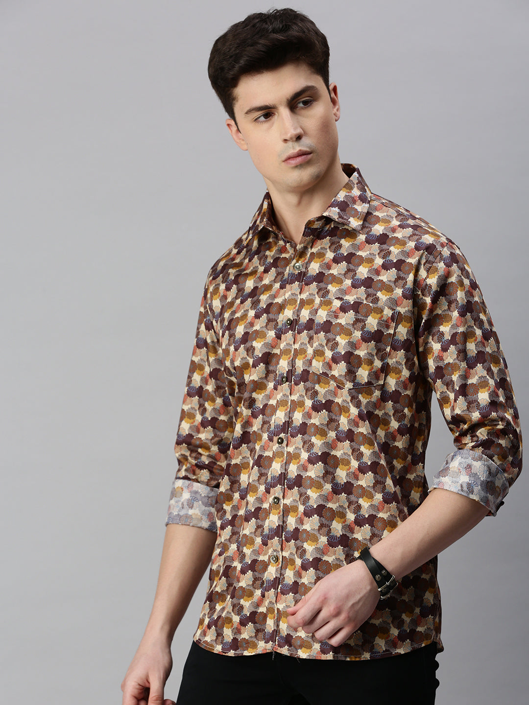 Digital Print Beige Shirt