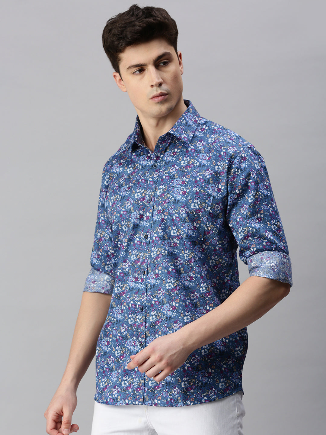 Floral Printed Cotton Casual Shirt