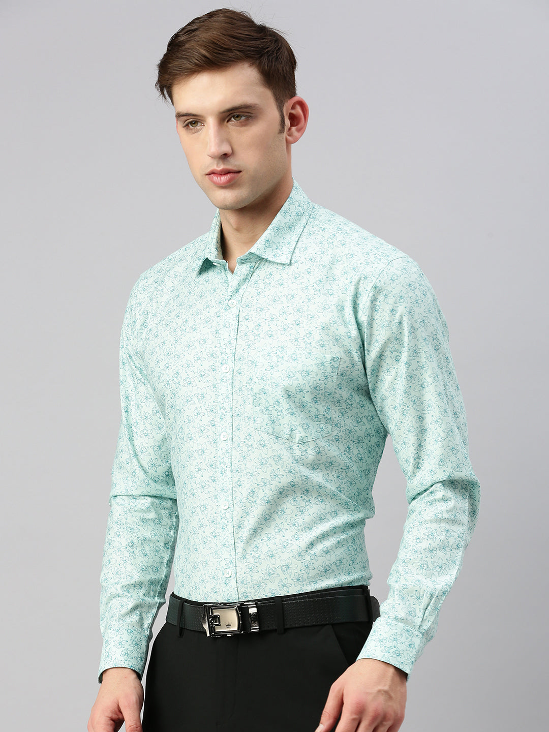 Floral Printed Cotton Formal Shirt