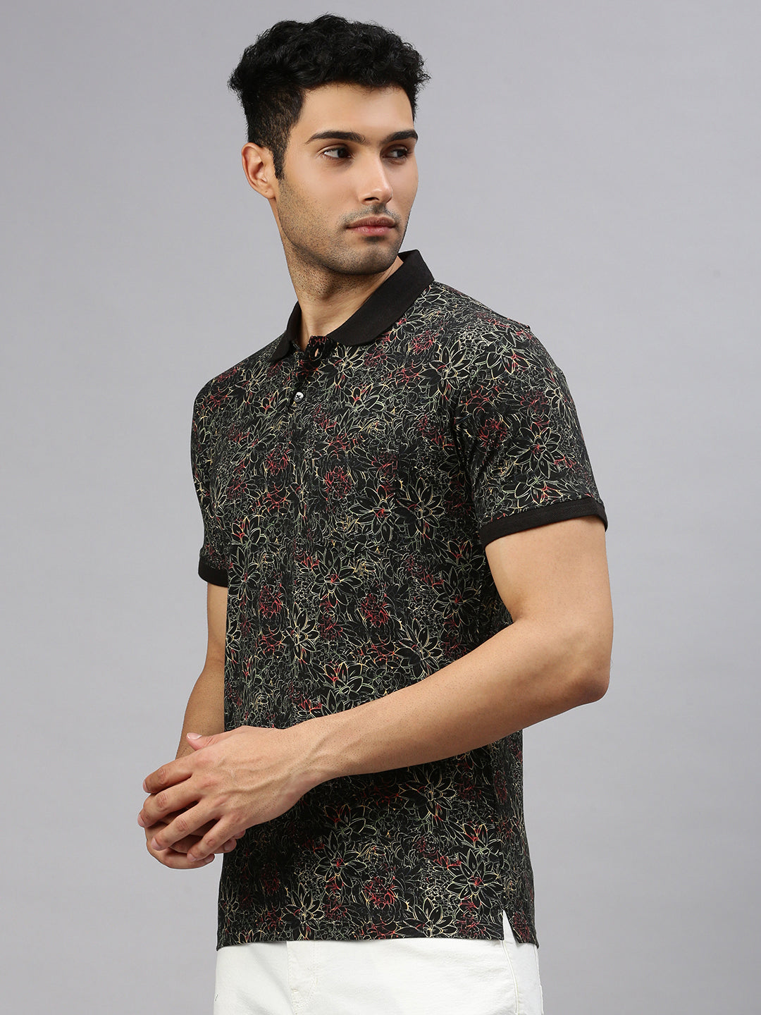 Mercerized floral Polo