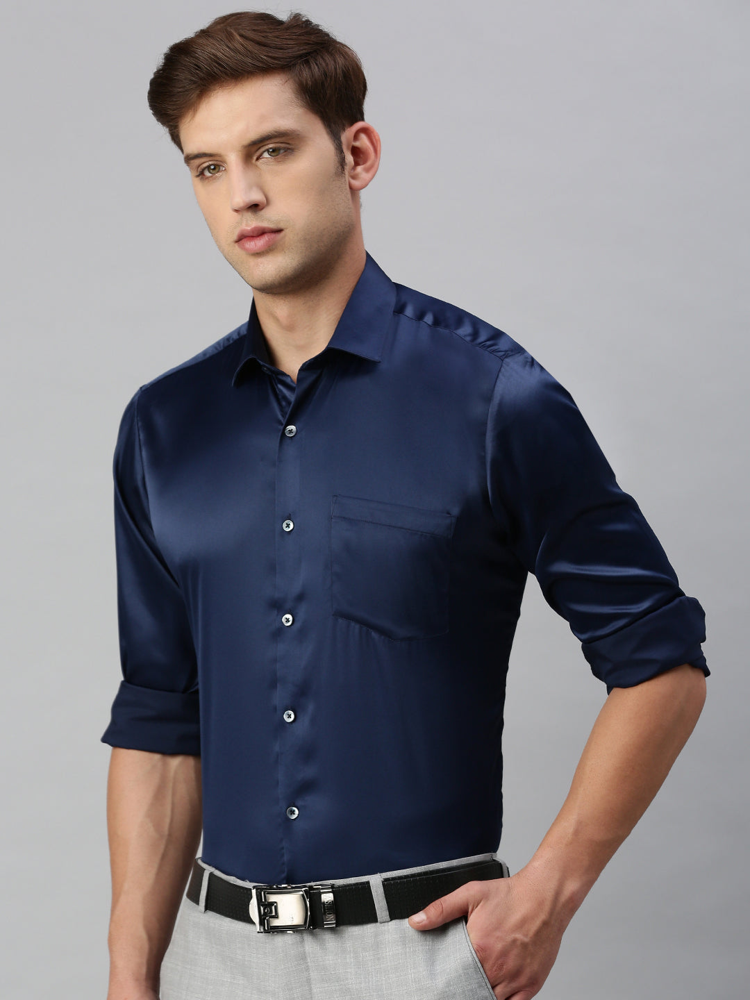 Standard Opaque Formal Shirt Navy