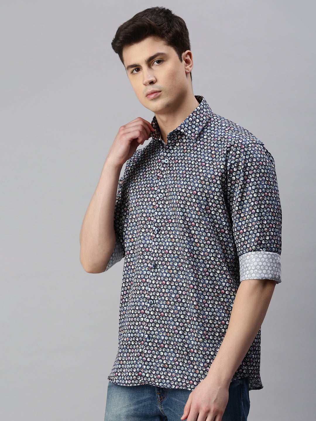 Geometric Printed Cotton Casual Shirt