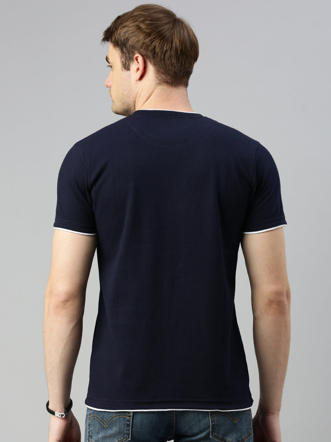 Round Neck Knitted Casual T-shirt