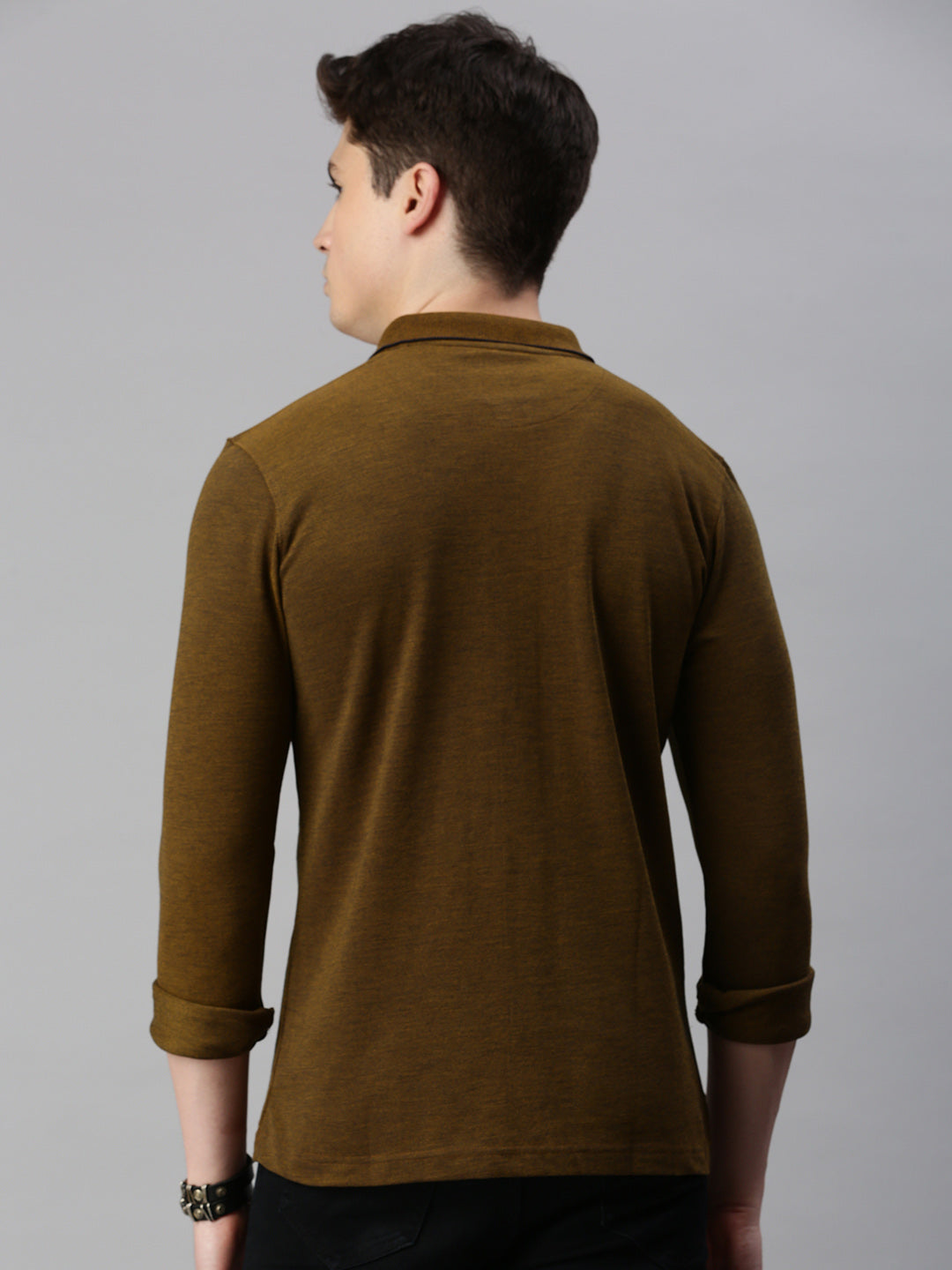 BROWN SOLID POLO TSHIRT