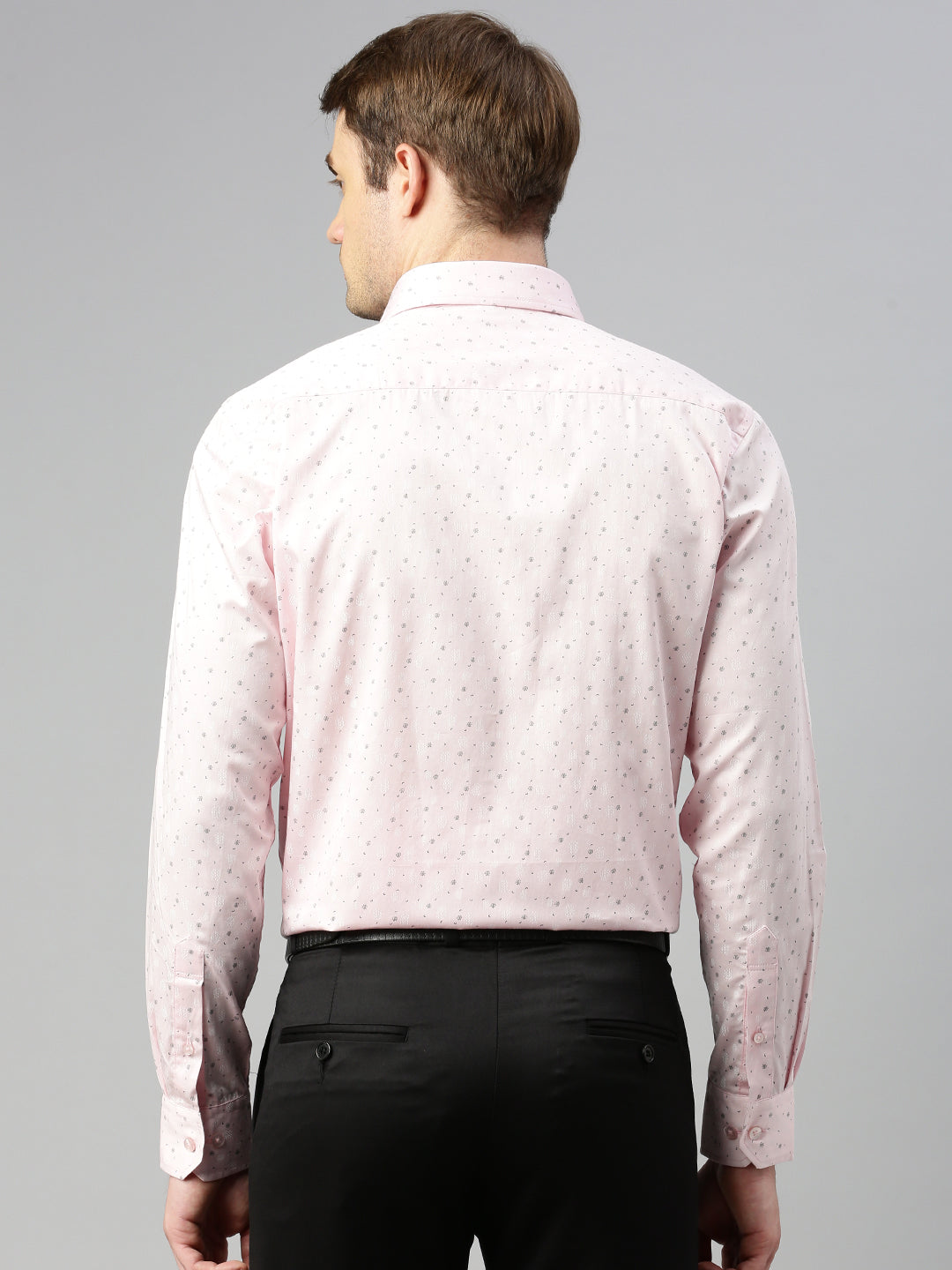 Regular Fit Printed Formal Shirt Pink