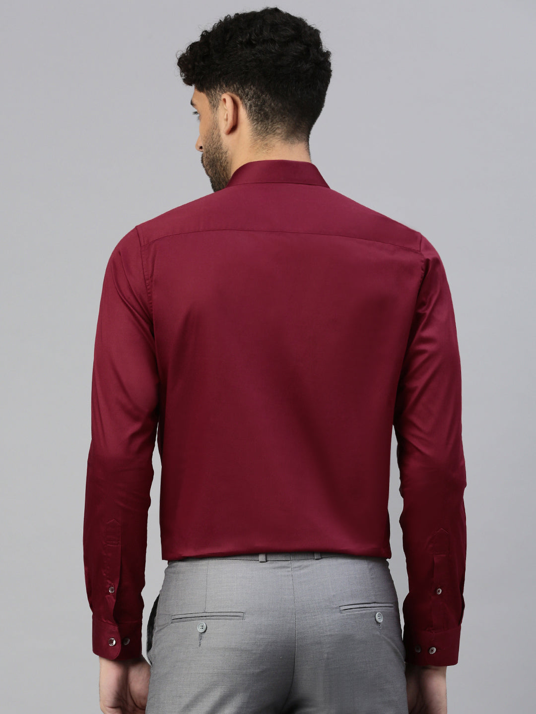 Giza Satin Essential Shirt in Cosmic Red