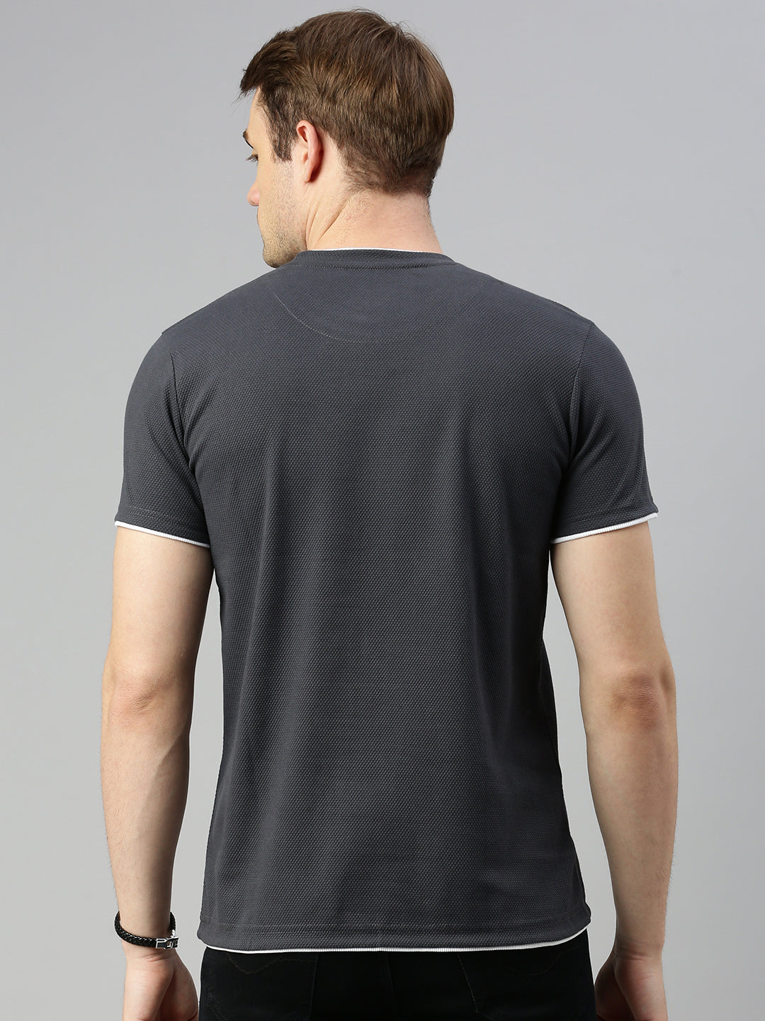 Round Neck Knitted Casual T-shirt