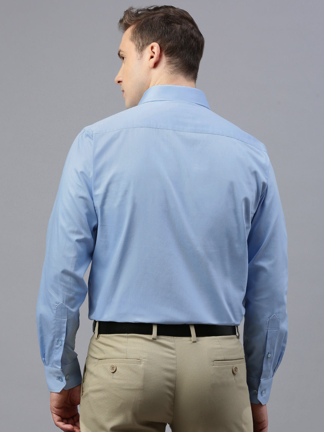 Sky Blue Solid Formal Shirt