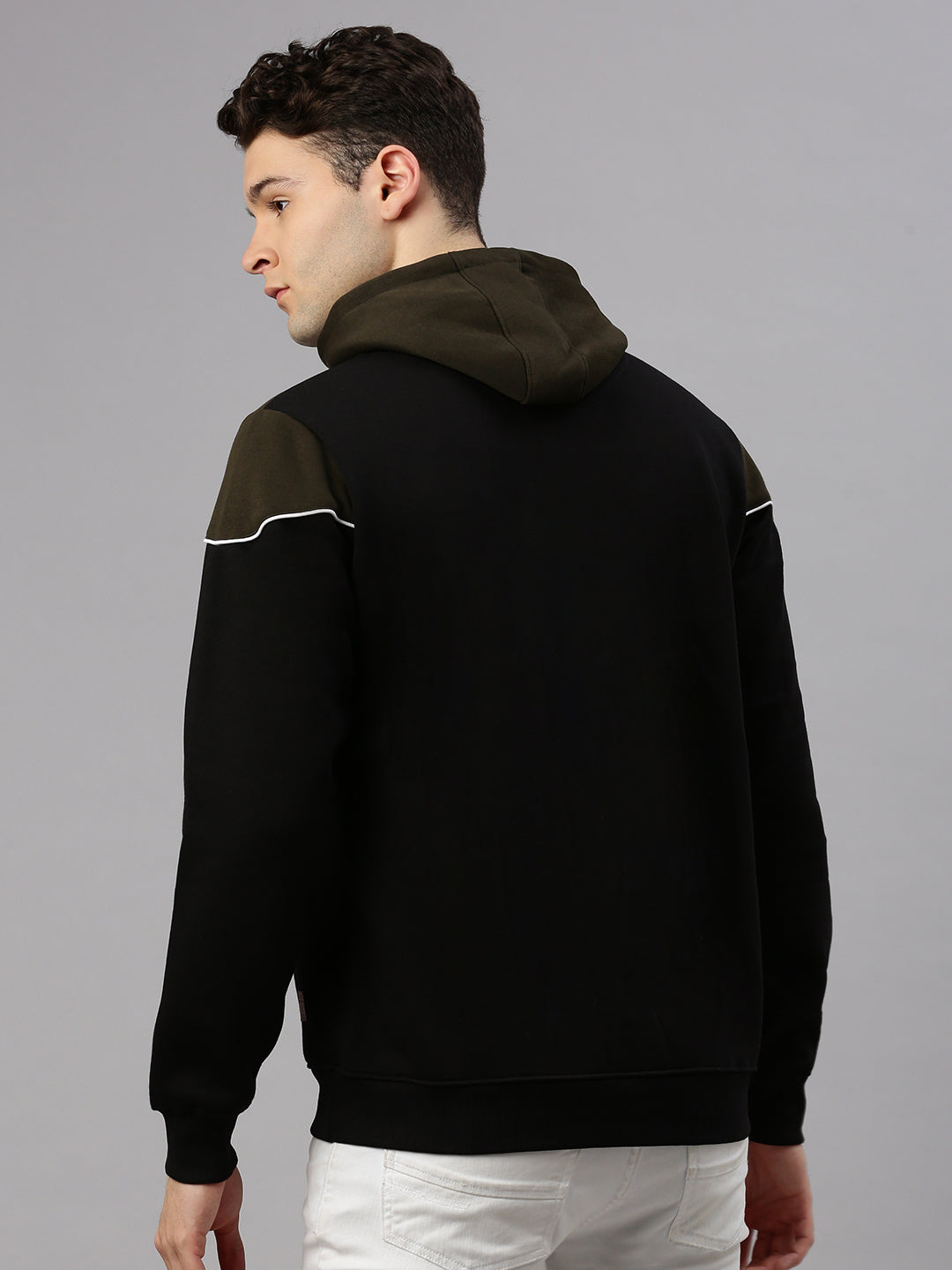 Block Black Olive Hoodie