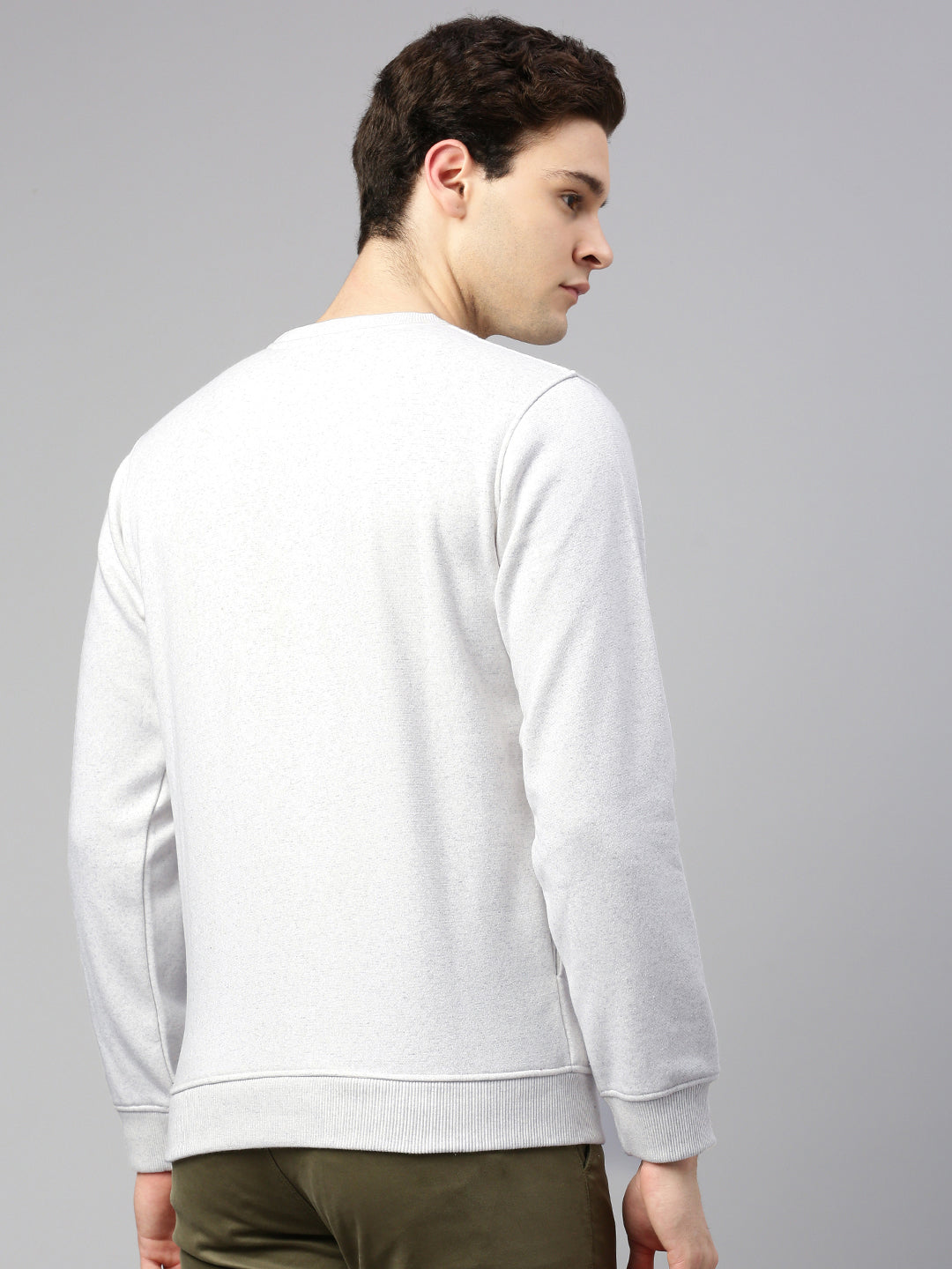 Round Neck Cotton Fleece Pullover Sweatshirt