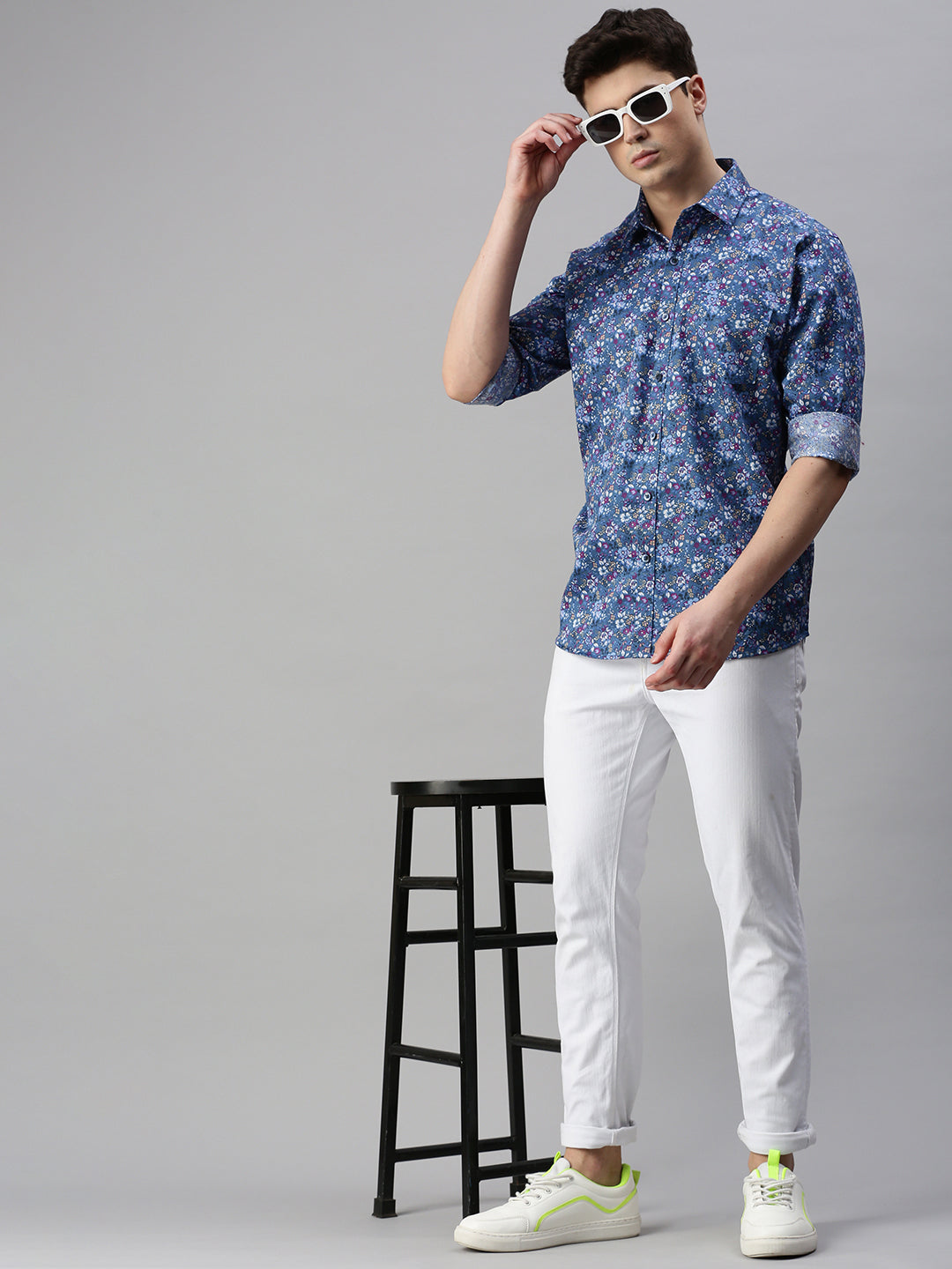 Floral Printed Cotton Casual Shirt