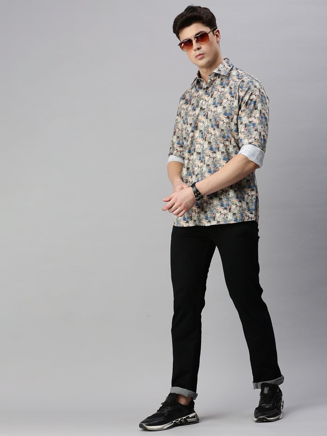 Graphic Printed Cotton Casual Shirt