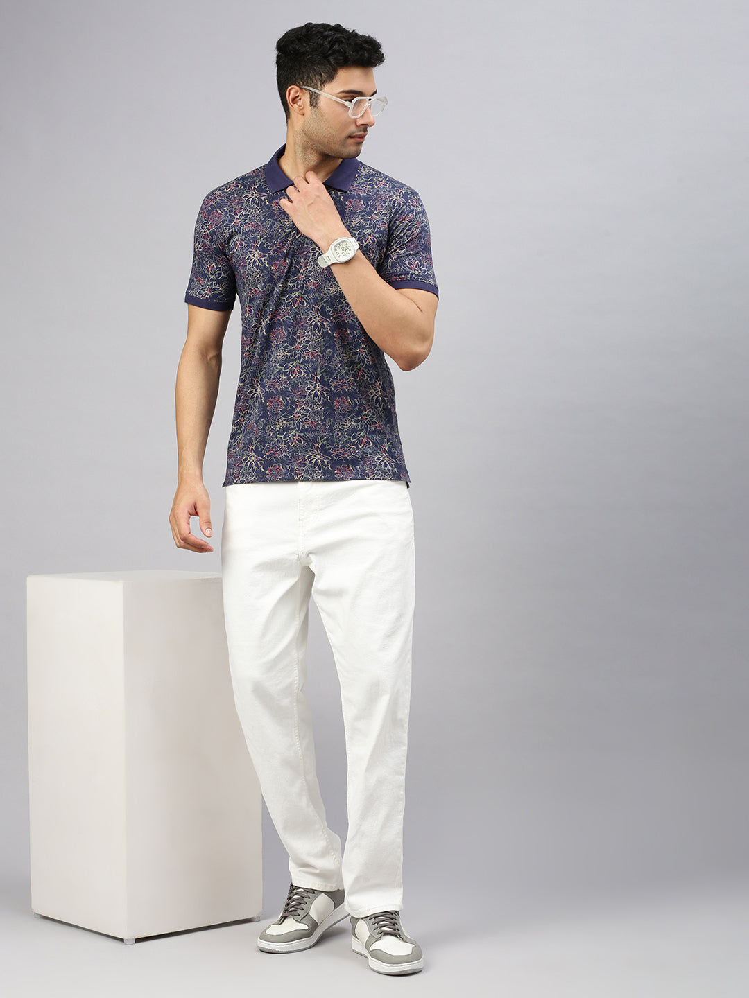 Mercerised Floral Polo