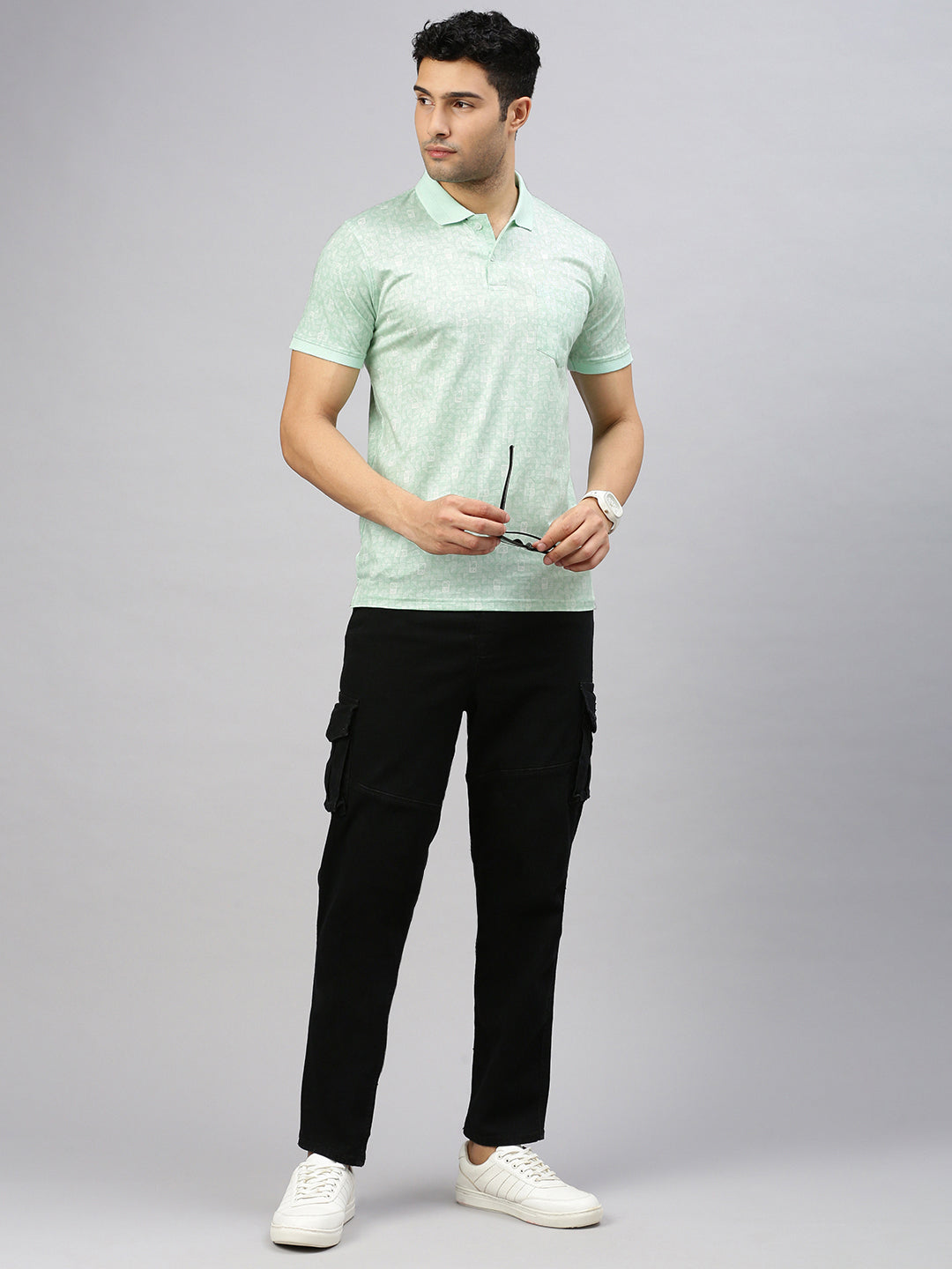 Mercerized Geometric Polo