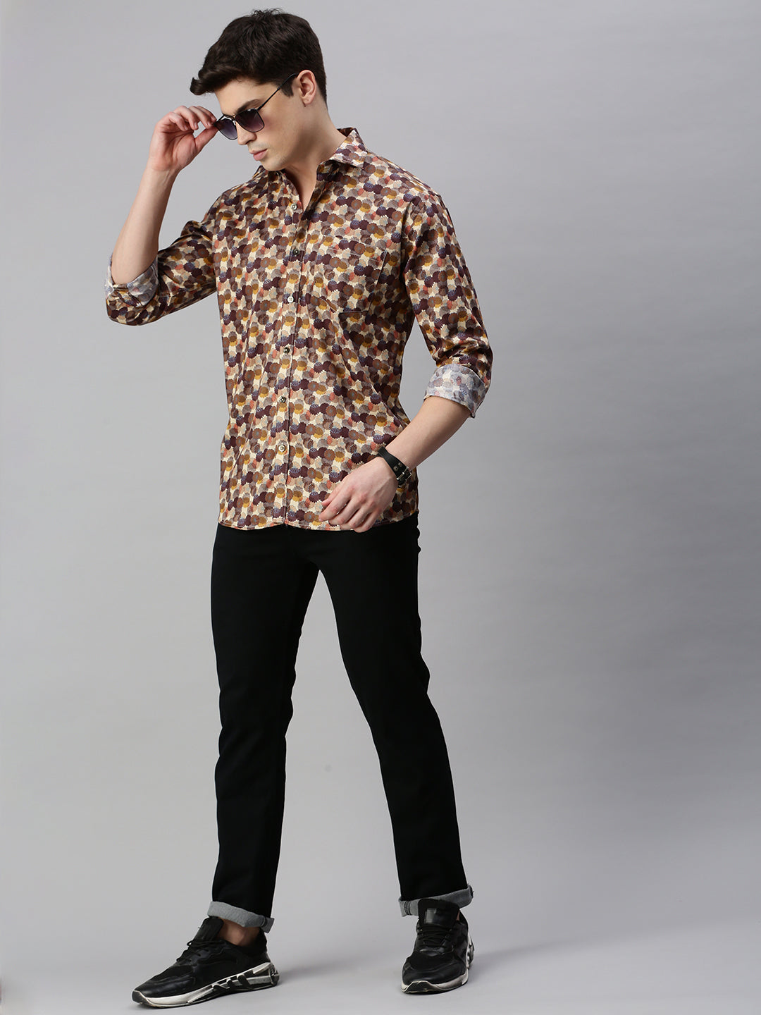 Digital Print Beige Shirt