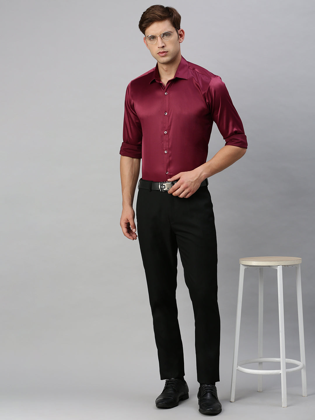 Standard Opaque Formal Shirt Maroon