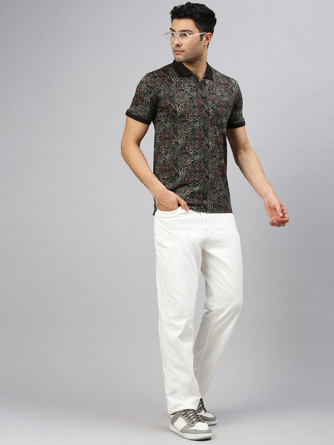 Mercerized floral Polo