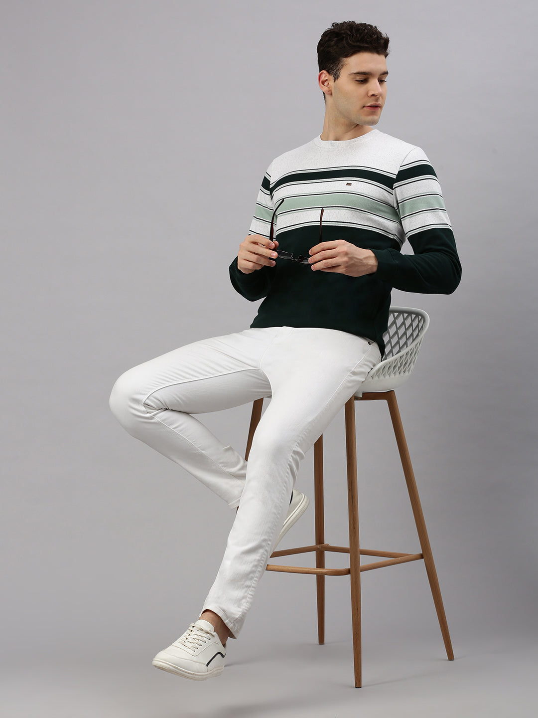 Green Stripes Sweatshirt