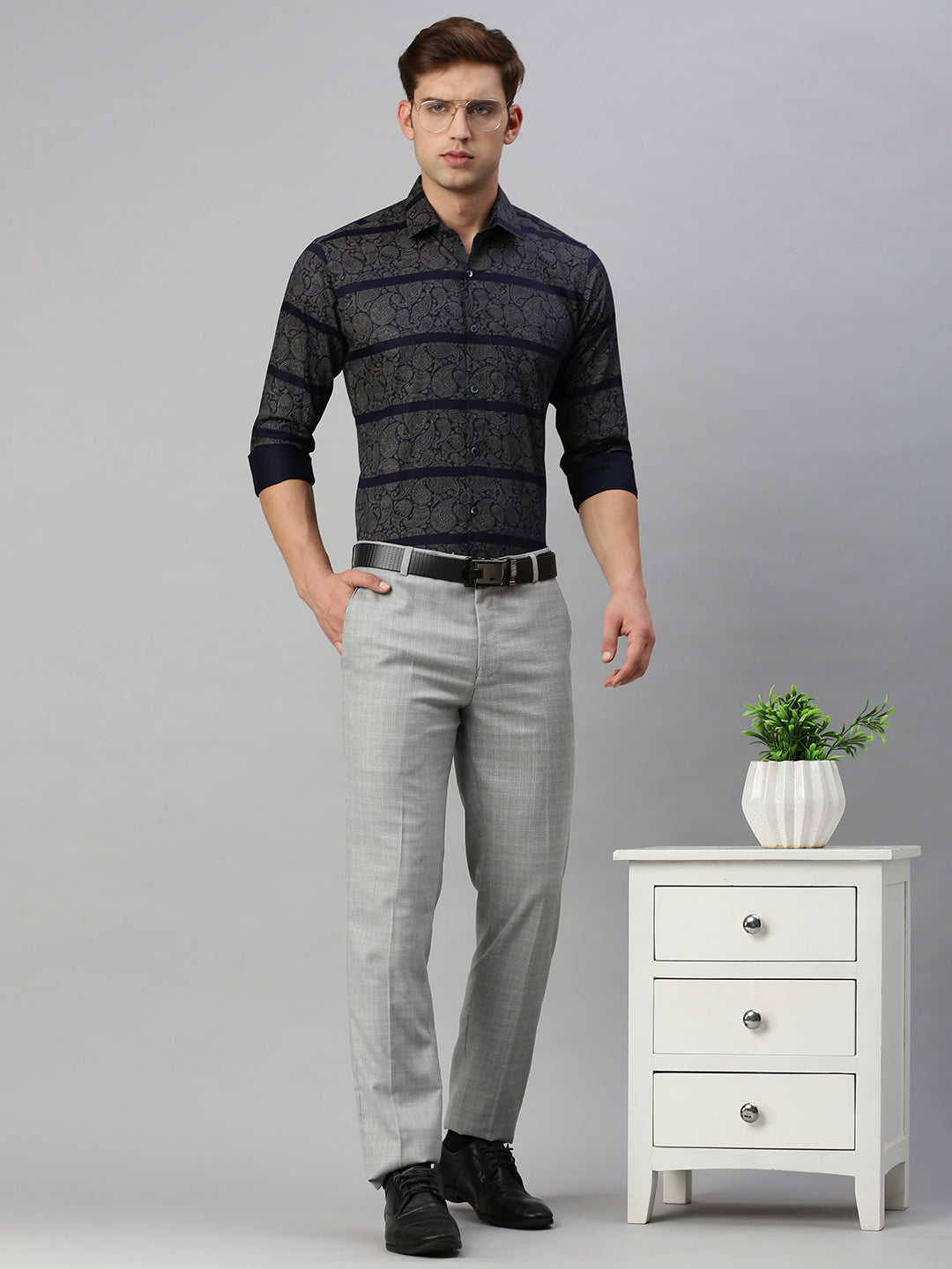 Paisley Printed Cotton Formal Shirt