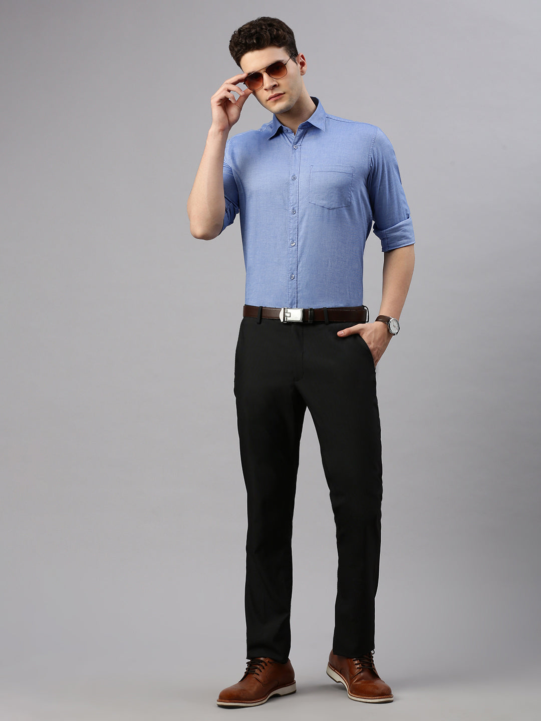 Sky Blue Formal Solid Shirt