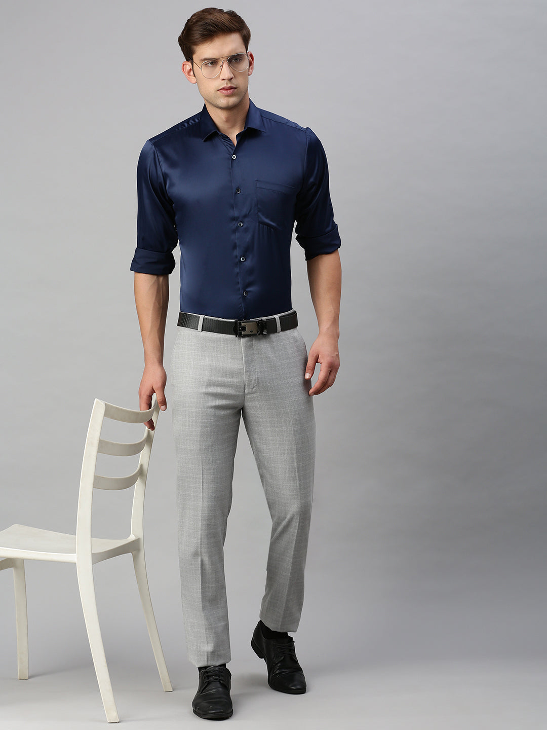 Standard Opaque Formal Shirt Navy