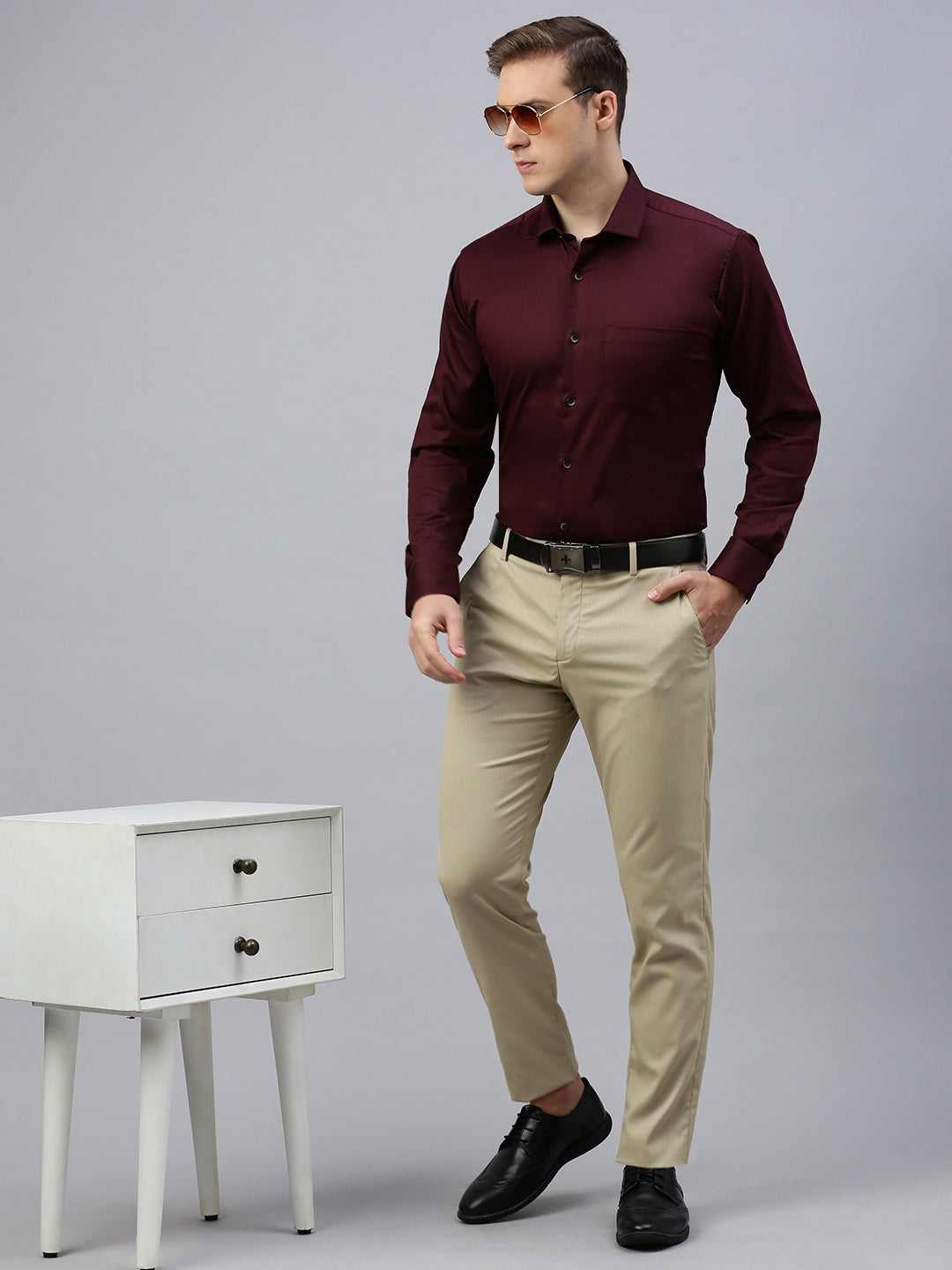 Solid Wine Berry Shirt