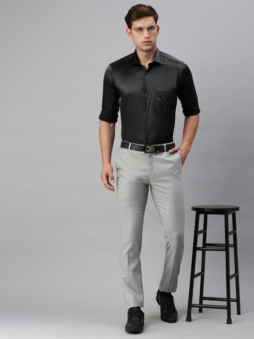 Standard Opaque Formal Shirt Black