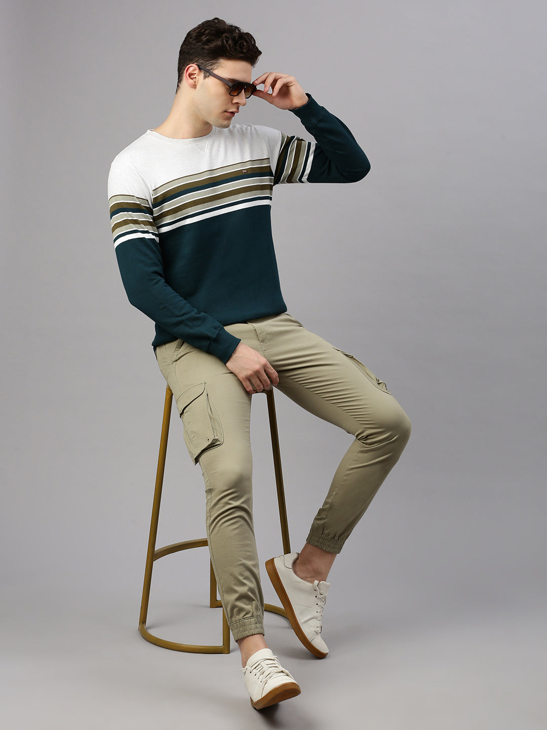 Green Stripes Sweatshirt