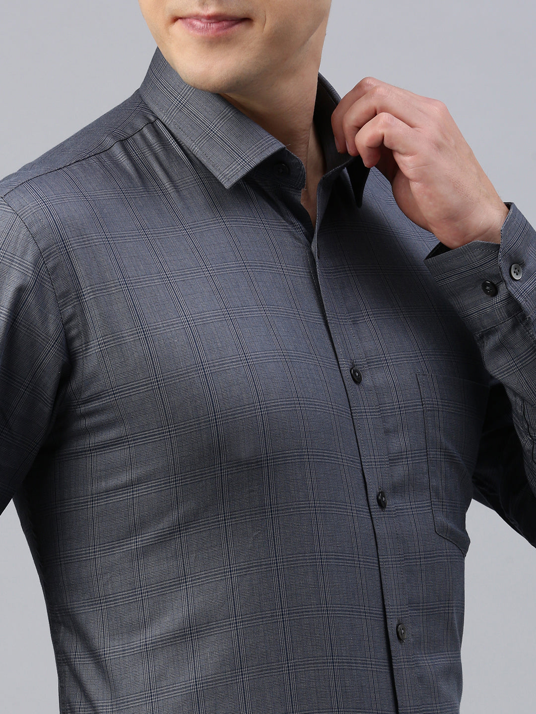 Gunmetal Grey Checks Shirt