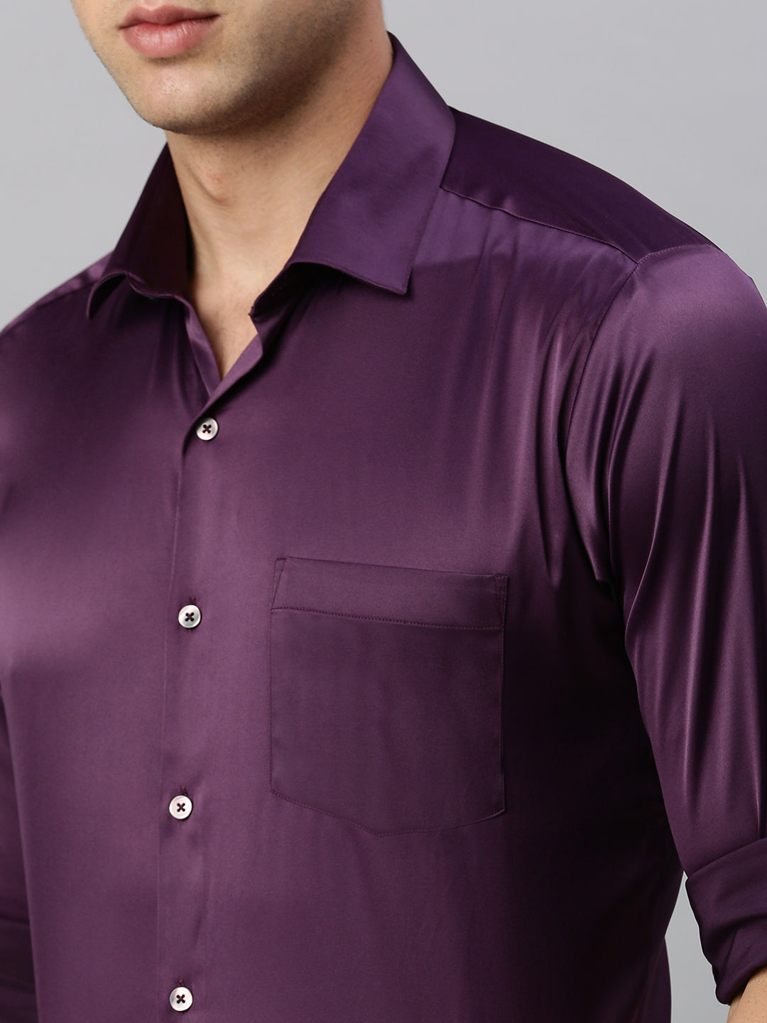 Standard Opaque Formal Shirt Purple