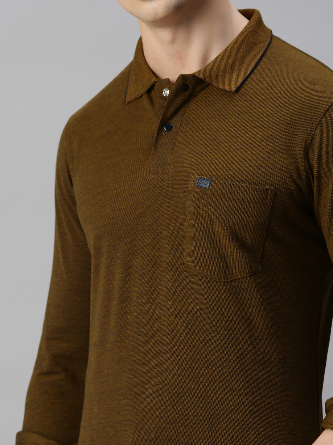 BROWN SOLID POLO TSHIRT