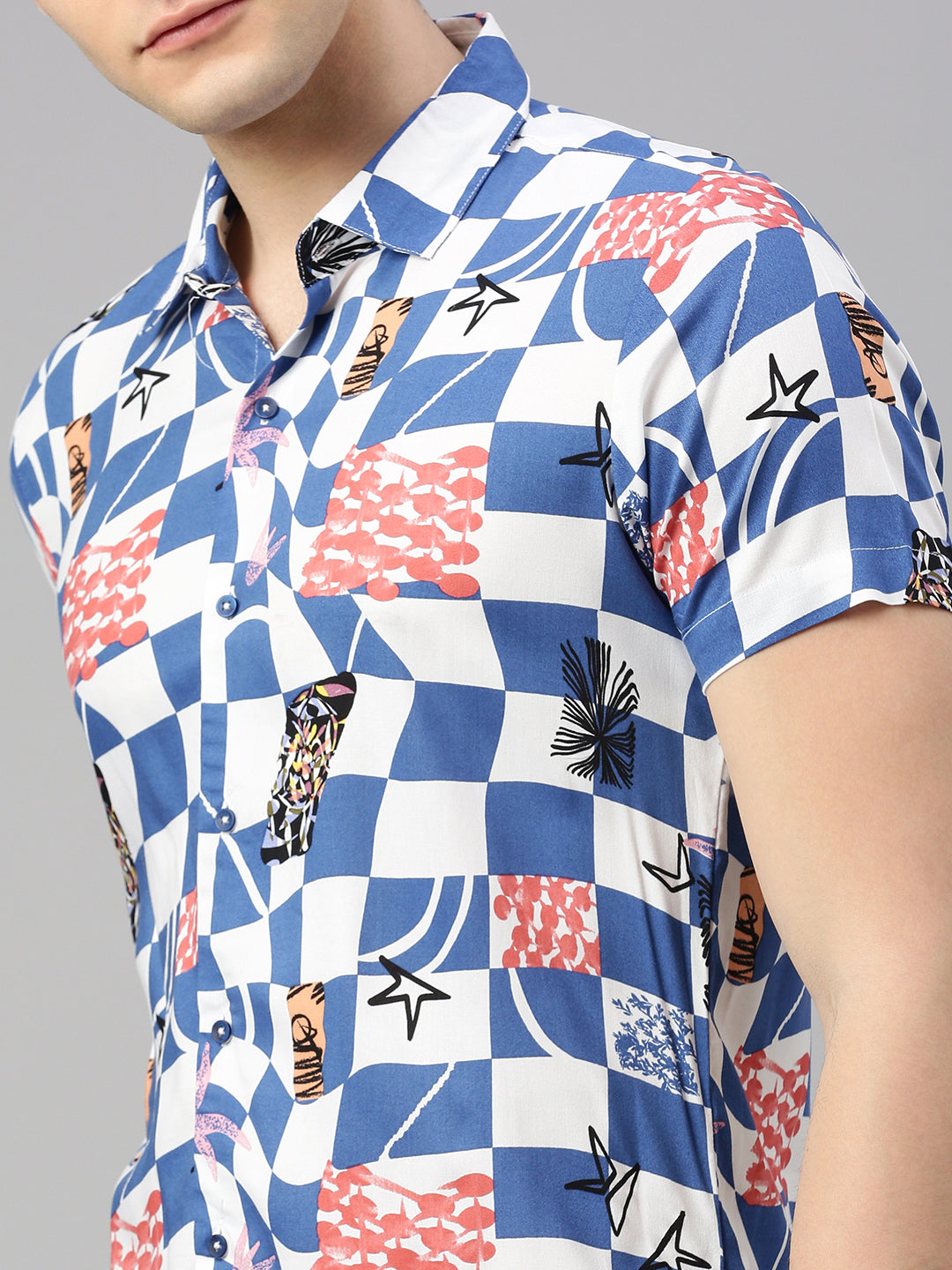 Relaxed Fit Geometric Printed Casual Shirt